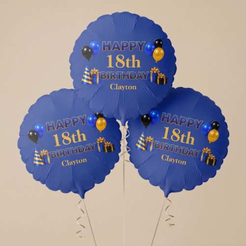 Happy Birthday Any Age Blue Balloon