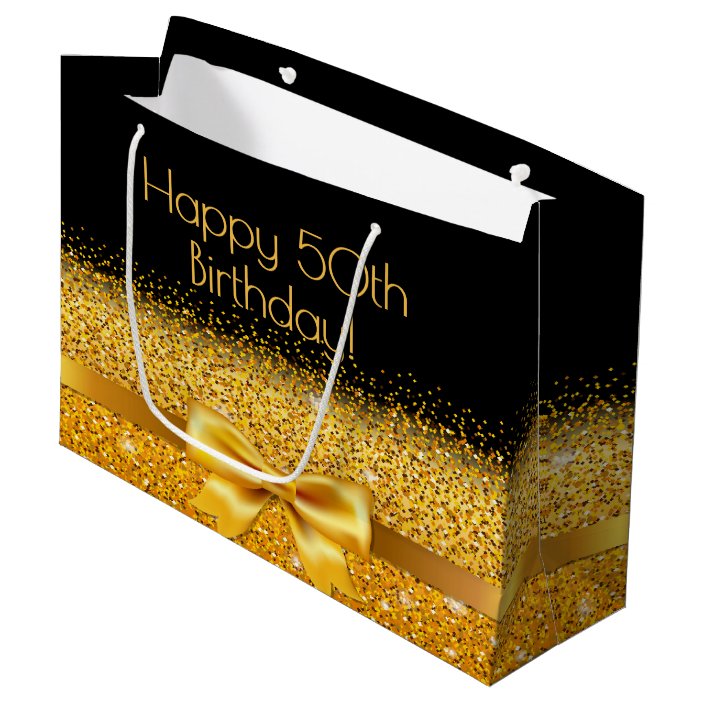 Happy Birthday Any Age Gold Bow Sparkle Black Large Gift Bag Zazzle Com 1,417 glitter happy birthday banner products are offered for sale by suppliers on alibaba.com, of which event & party supplies accounts for 33%, flags, banners & accessories accounts for 4%, and wedding decorations & gifts accounts for 2. happy birthday any age gold bow sparkle black large gift bag zazzle com
