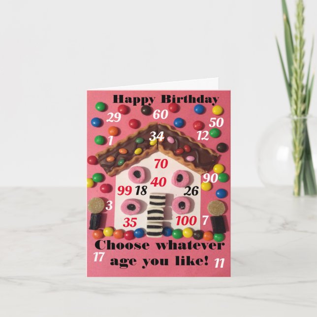 Happy birthday any age holiday card (Front)