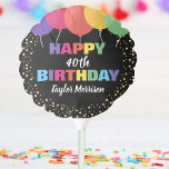 Happy Birthday Any Age Name Colorful Balloons<br><div class="desc">Celebrate your special someone with this fun and colorful birthday balloon featuring brightly colored balloons and faux gold confetti glitter.  Just add the birthday person's age and name to personalize. Bold and colorful yet simple and fun - the perfect balloon for any aged birthday party celebration.</div>