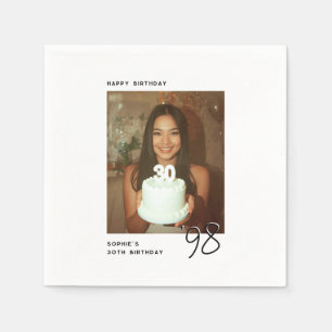 Happy Birthday Any Age Personalized Photo Napkins