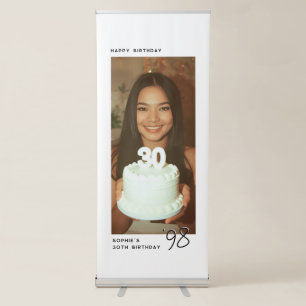 Happy Birthday Any Age Personalized Photo Welcome Retractable Banner