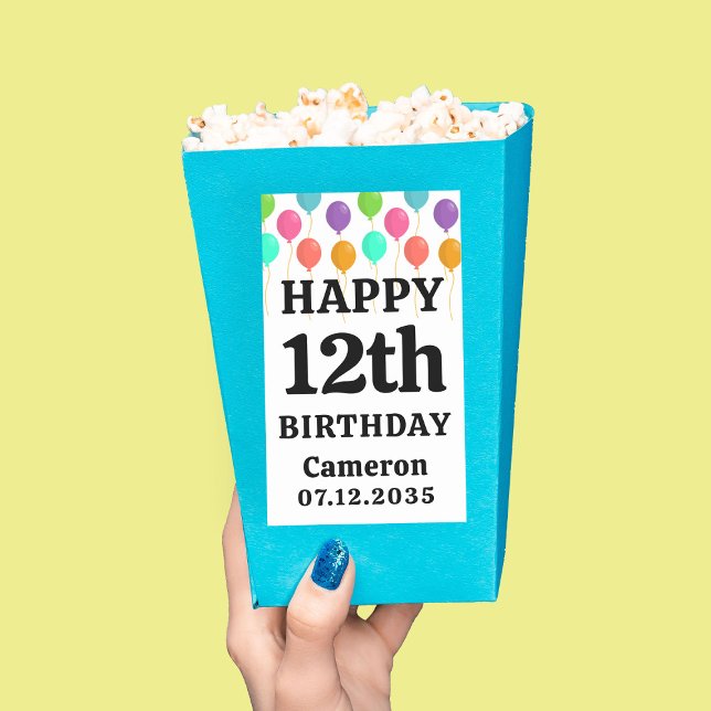 Happy Birthday Any Age Personalized Popcorn Rectangular Sticker (Happy Birthday Any Age Personalized Popcorn Rectangular Sticker
)