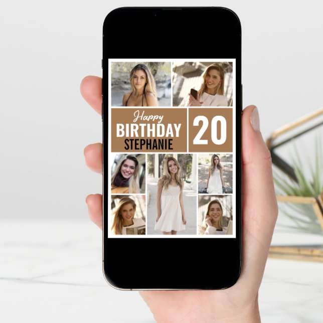 Happy Birthday Any Age Photo | Collage Card (Front Digital)