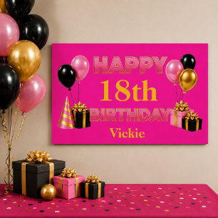 Happy Birthday Any Age Pink Poster
