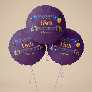 Happy Birthday Any Age Purple Balloon