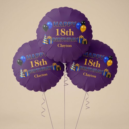 Happy Birthday Any Age Purple Balloon