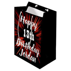Happy Birthday ANY AGE Thirteenth Medium Gift Bag