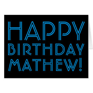 Happy Birthday (ANY NAME)   Blue & Black (or diy) Card