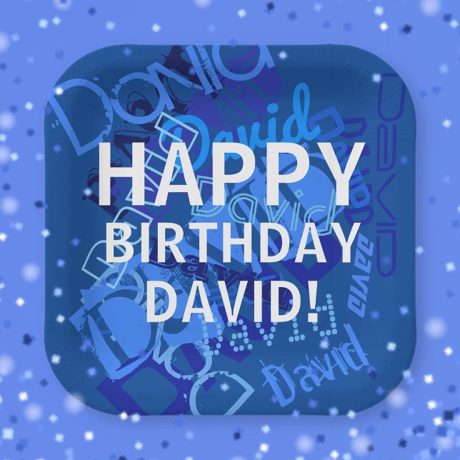 Happy Birthday (any name) Blue Paper Plates (Creator Uploaded)