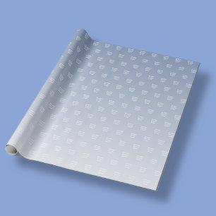 Happy Birthday & Any Name   Light Blue Ombre Wrapping Paper