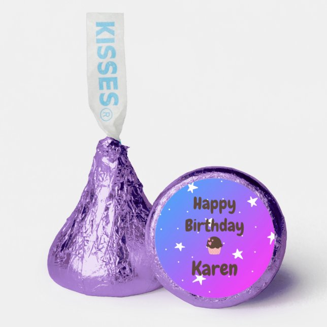 Happy Birthday Any Name Personalized Cupcake   Hershey®'s Kisses® (Front)