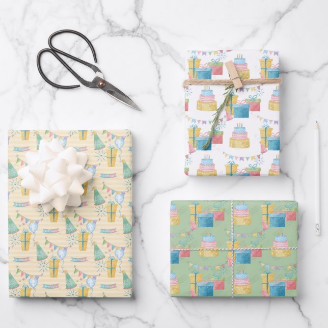 Happy Birthday Any Person Wrapping Paper Sheets (Front)