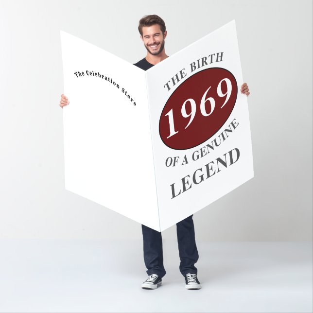 Happy Birthday Any Year Monogram Add Name Giant Card (In Situ)