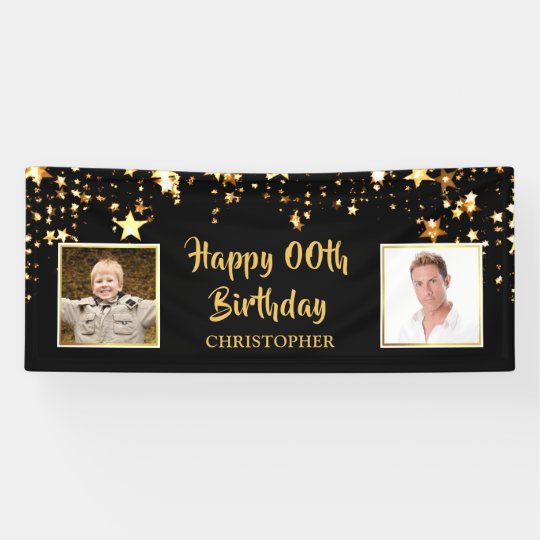 Happy Birthday Any Year Then Now Photos Banner Zazzle Com