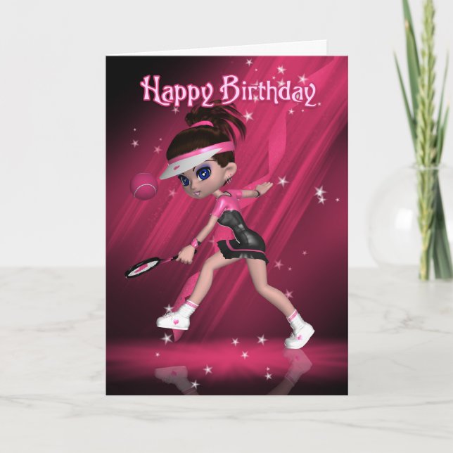 Happy Birthday - Anyone For Tennis? Card (Front)