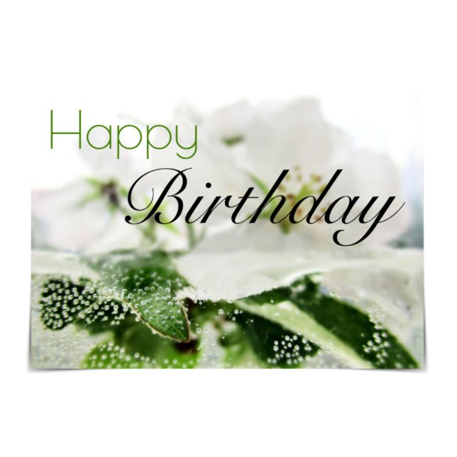 "Happy Birthday" Apple Blossoms Water Card (Creator Uploaded)