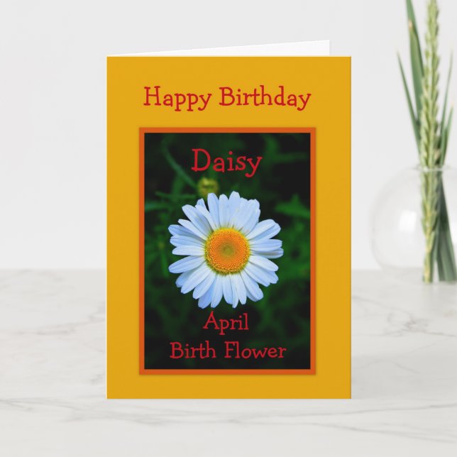 Happy Birthday April Birth Flower Card (Front)