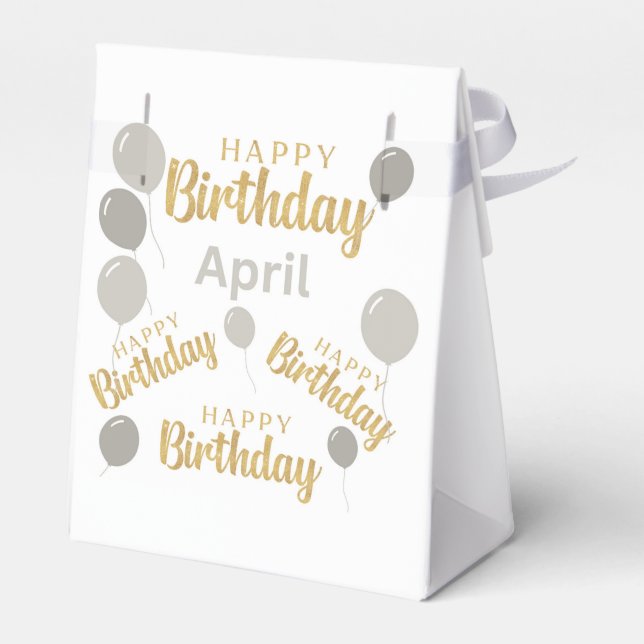 Happy birthday April birthdays Favor Box (Back Side)