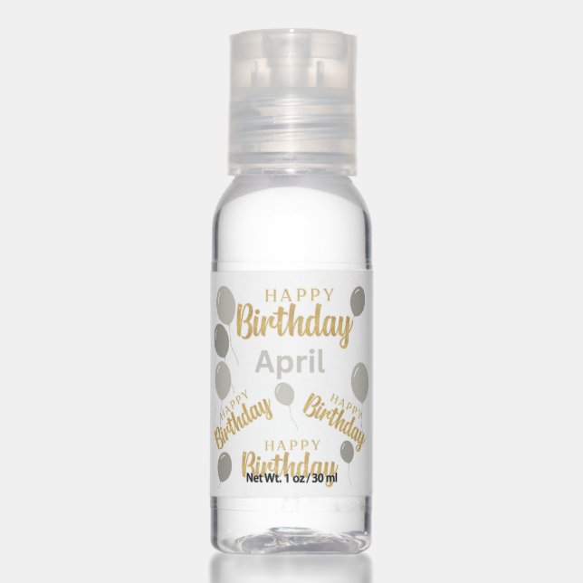 Happy birthday April birthdays   Travel Bottle Set Hand Sanitizer (Front)