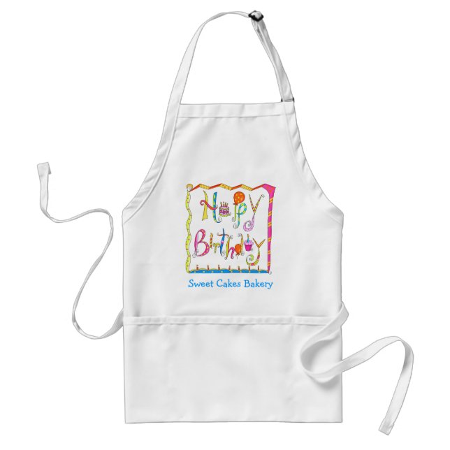 Happy Birthday Apron Business Personalized (Front)