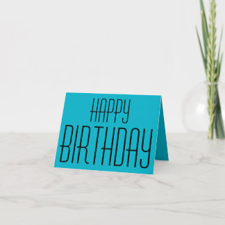 Happy Birthday, aqua blue, Card