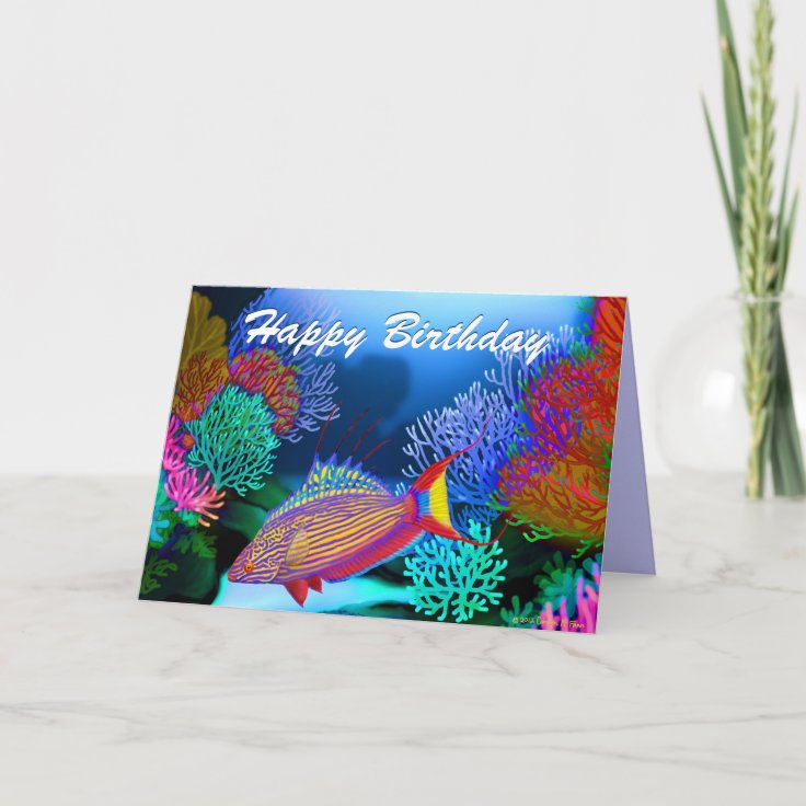 Happy Birthday Aquarium Fish Card | Zazzle