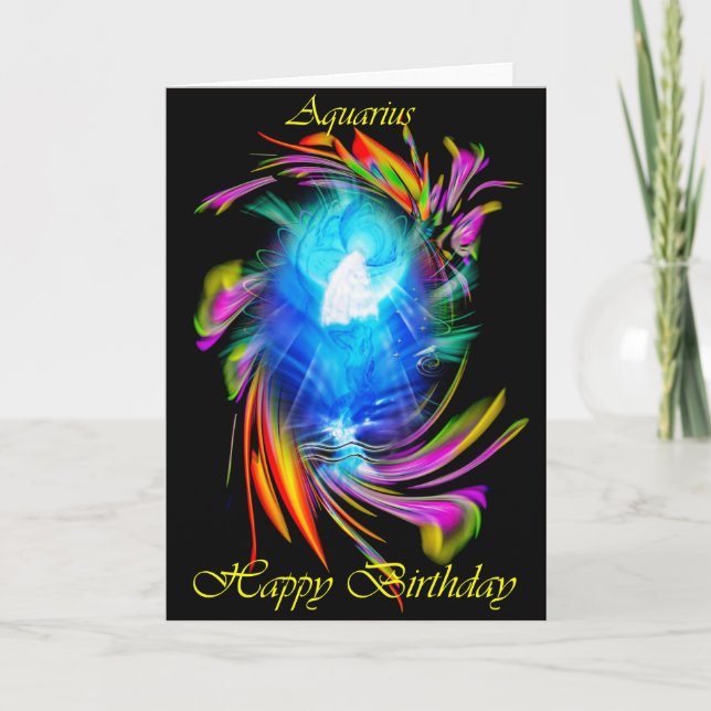 Happy Birthday Aquarius - Wassermann Card (Front)