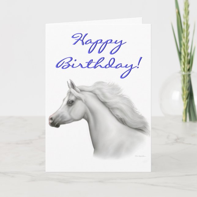 Happy Birthday Arabian Horse Card (Front)