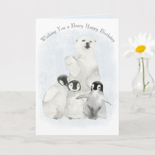 Happy Birthday Arctic Animal Friends Card