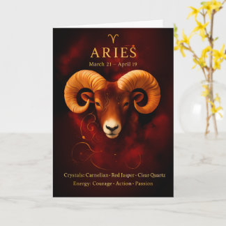 Happy Birthday Aries | Carnelian Birthstone Card