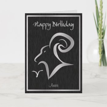 Happy Birthday Aries Elegant Horoscope Card by eatlovepray at Zazzle