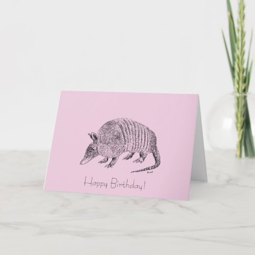 Happy Birthday Armadillo Art Card