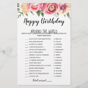 Happy Birthday around the world Birthday Game