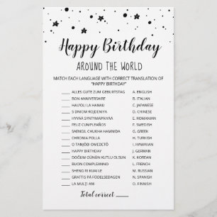 Happy Birthday around the world Birthday Game
