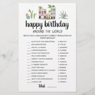 Happy Birthday Around The World editable game
