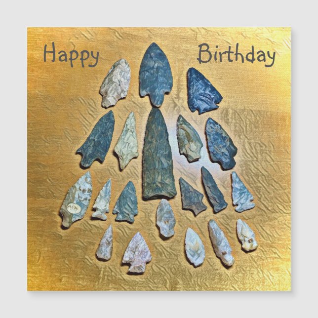 Happy Birthday Arrowhead Magnetic Card (Front)