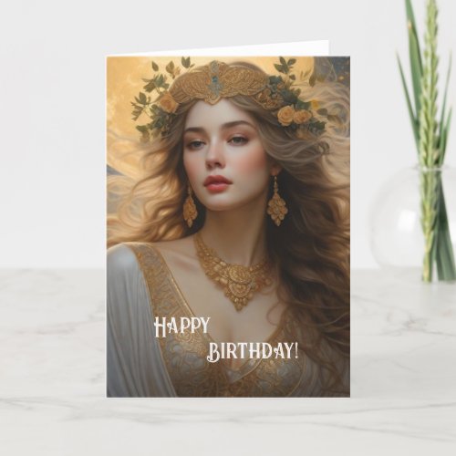 Happy Birthday Art Nouveau Beauty No4 Card
