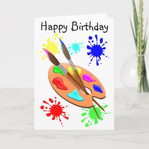 Happy Birthday Artist Palette  Card