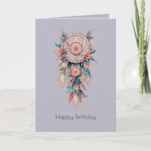 Happy birthday artistic dreamcatcher customizable card