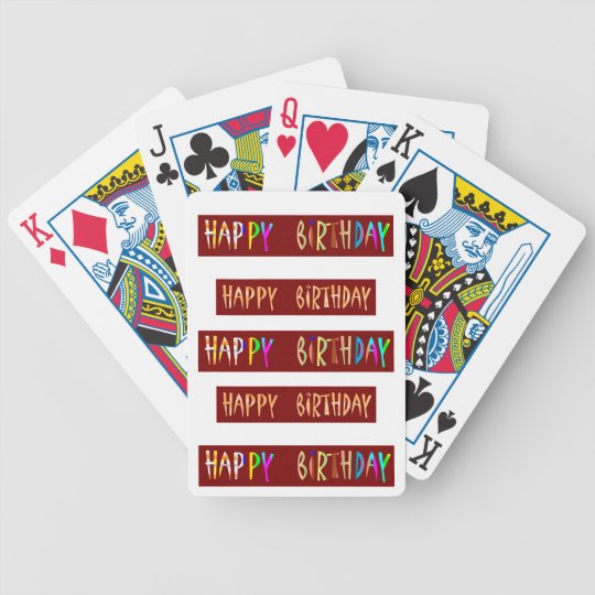 HAPPY BIRTHDAY Artistic Script Text Bicycle Playing Cards | Zazzle.com