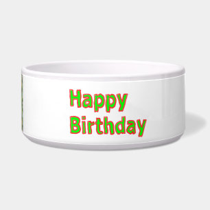 Happy Birthday - Artistic Text Script Bowl