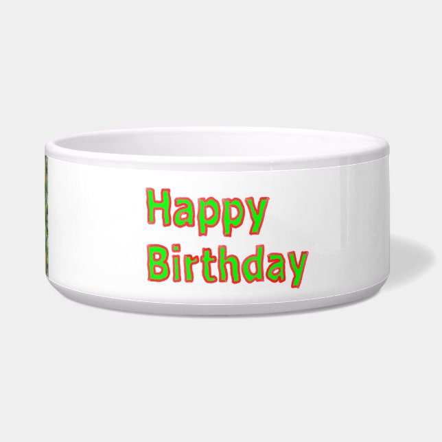 Happy Birthday -  Artistic Text Script Bowl (Right)