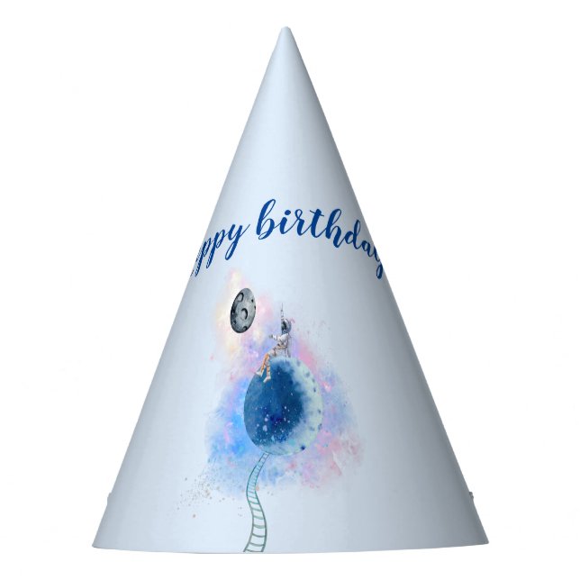  Happy birthday Astronaut and Space Party Hat (Front)