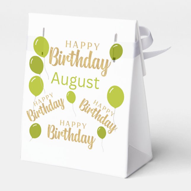 Happy birthday August Birthdays Favor Box (Back Side)