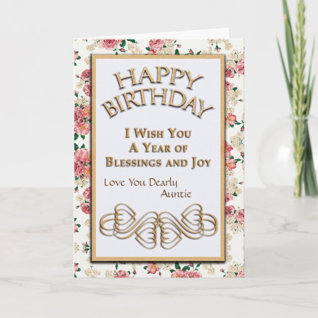Happy Birthday Auntie Love You Dearly Card (Front)