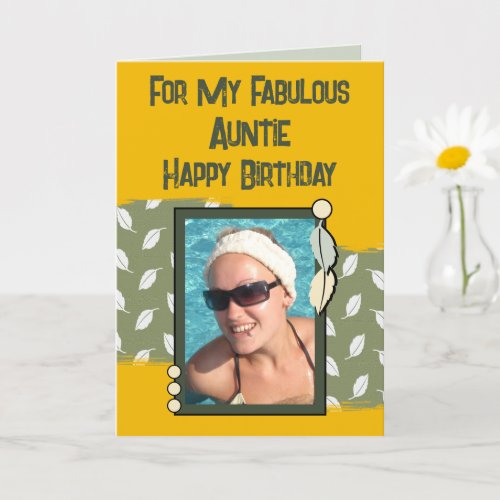 Happy Birthday auntie photo green yellow