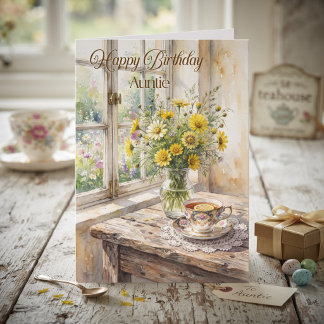 Happy Birthday Auntie | Sentimental Floral Card