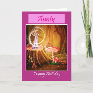 Happy Birthday Aunty with fairy Aunt birthday Card