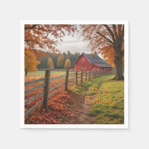 Happy Birthday Autumn Napkins